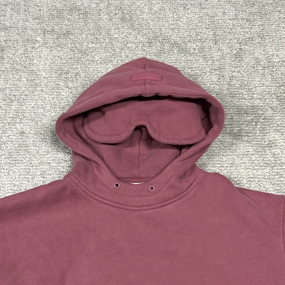 Comfrt Travel Airplane Hoodie Small Mode DND Mauve Pockets Built in Eye Mask - Picture 2 of 9